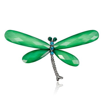 

Colorful Dragonfly Brooch, White