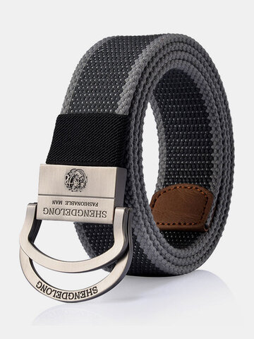 125CM Mens Canvas Double Ring Zinc Alloy Buckle Belt Outdoor Military Tactical Jeans Waistband