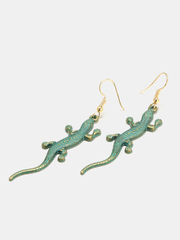 Vintage Gecko Lizard Dangle Earrings
