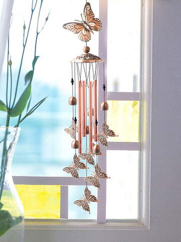 1 pieza de mariposa, campanas de viento antiguas, adorno colgante para el hogar, al aire libre, decoración de jardín con Gancho