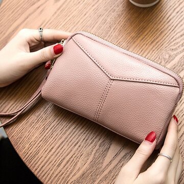 Genuine Cowhide Women 6.3 Inches Phone Bag Clutch Wallet