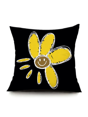 Ins Idyllic Fresh Daisy Flowers Plush Pillowcase Sofa Cushion Office Lunch Break Pillow