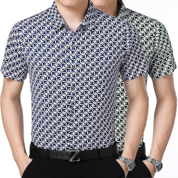 

Season New Middle-aged Men's Casual Thin Short-sleeved Shirt Slim Short-sleeved Shirt Men's Clothes