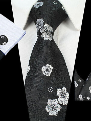 Свадебный галстук-бабочка с жаккардовыми цветами 