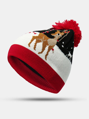 Christmas Knitted Jacquard Hat Unisex Warm Beanie Caps
