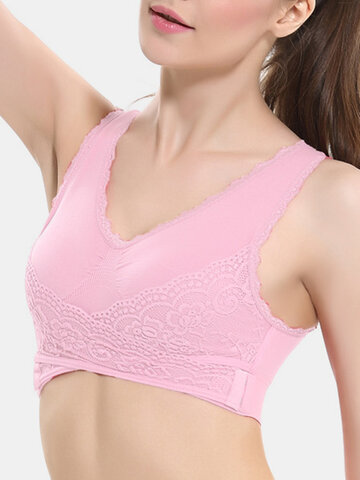 Lace Solid Color Sports Bras