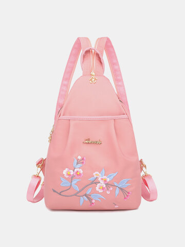 Multi-Layers Plum Blossom Embroidered Chinese Style Crossbody Bag Chest Bag Backpack