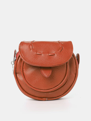 Casual Candy Color PU Leather Crossbody Bag
