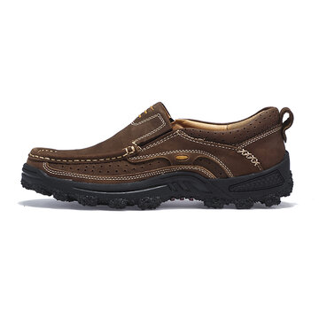 Men Genuine Leather Slip Resistant Outdoor Casual Shoes