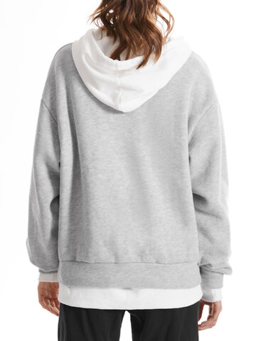 Women’s Front Zip  Drop Shoulder Long Sleeve Sweatshirt