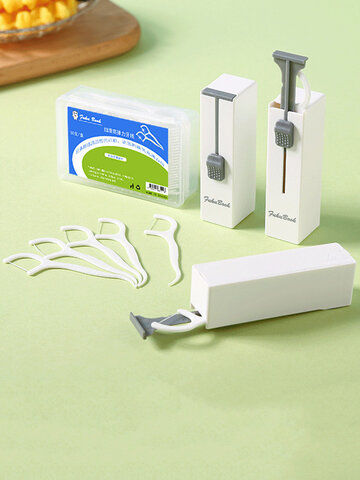 1 soporte para palillos de dientes automático portátil desechable Dental hilo dental Organizador Caja para palillos de dientes Palo limpieza de dientes herramientas