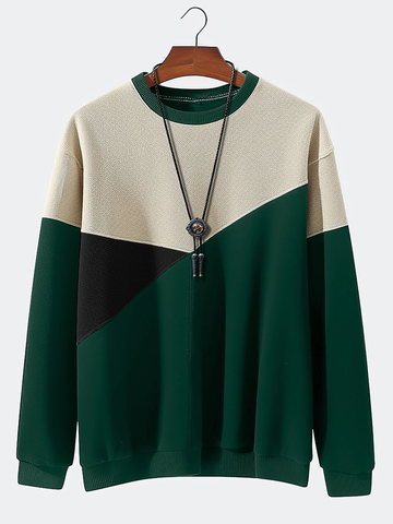 Sweat-shirts pull patchwork color block