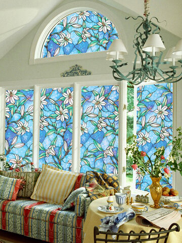 3D واقية من الشمس نافذة زهرة الزجاج الملون فيلم ملصق ديكور خصوصية المنزل
