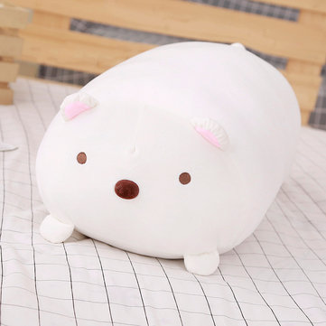 

23.6" Cartoon Cat Bear Plush Pillow, White