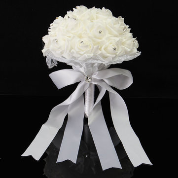 DIY 50 Красочные пены розы искусственный цветок свадьбы невесты букет партии украшения