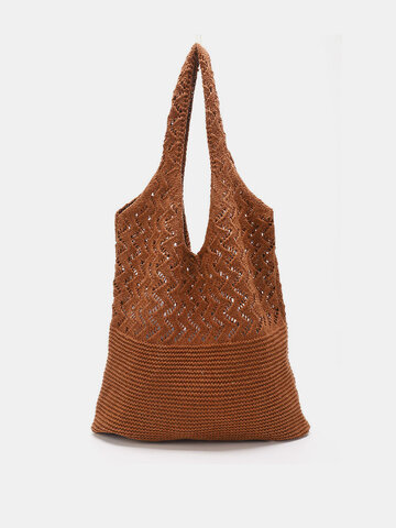ChArmkpR Women's Knitted Hollow Casual Large Capacity Handbag