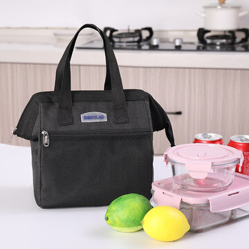Large Capacity  Portable Thermal Insulation Lunch Bag Portable Thick Aluminum  Lunch Box Bag