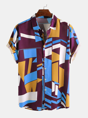 Geometric Colorful Block Printed Shirt