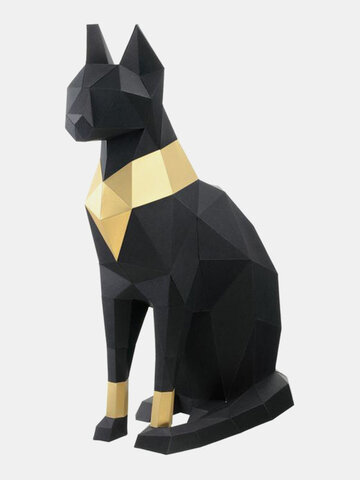 手作りDIYエジプト猫神バステト3Dペーパーモデル家の装飾リビングルームオフィスの装飾DIYペーパークラフトモデルパズル教育キッズおもちゃギフト