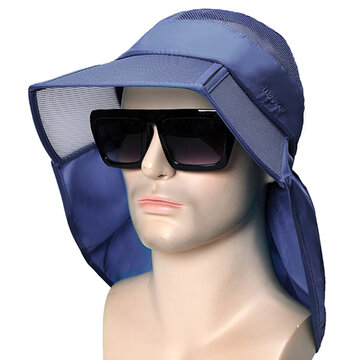 

Mens Summer Thin Breathable Foldable Wide Brim Visor Bucket Hat Outdoor Sport Anti-UV Fisherman Hat, Orange navy blue khaki grey