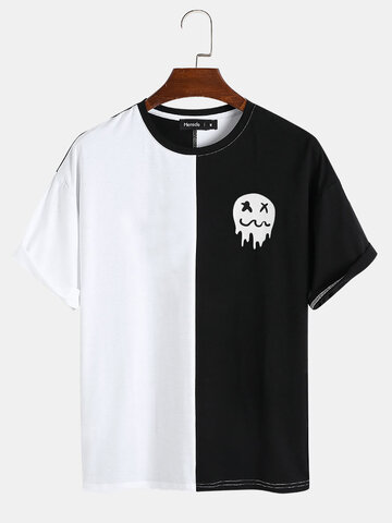 Contrast Drip Face Print T-Shirts