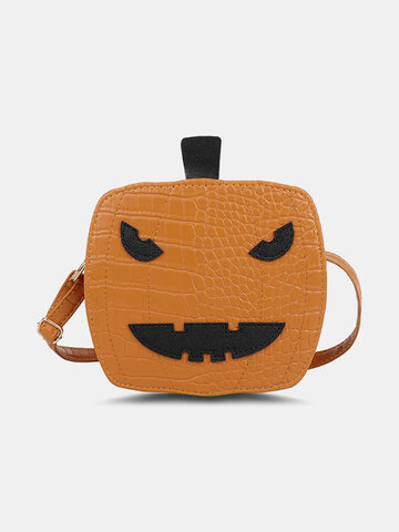 Halloween Embossed Pumpkin Shape Crossbody Bag