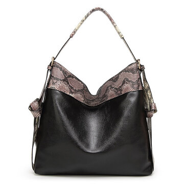 Women  Serpentine PU Leather Hobos Bag Crossbody Bag Handbag