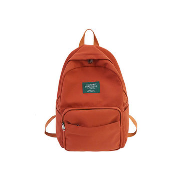  Solid Color Large-capacity School Backpack