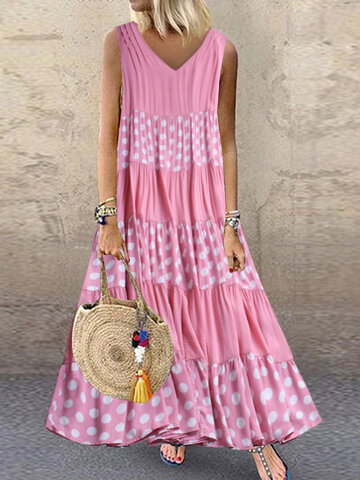 Polka Dot Patchwork Summer Dress