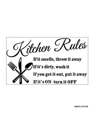 Regole della cucina Adesivi murali Adesivi murali cucina ristorante Decorazione domestica