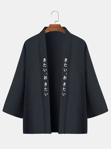 Knitted Japanese Print Kimono