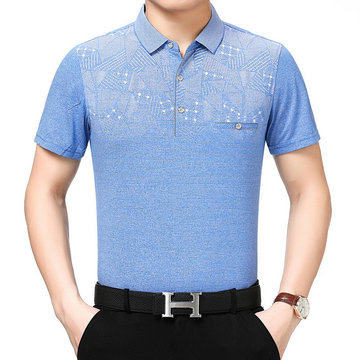 

Mid-aged Men's Short-sleeved T-shirt Dad Wear Casual Shirt Top Middle-aged Thin Section Half Sleeve 903