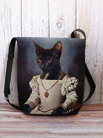 Black Cat Pattern Crossbody Bag