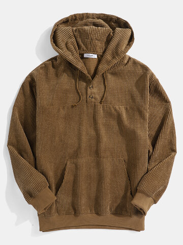 Solid Color Woven Hoodie