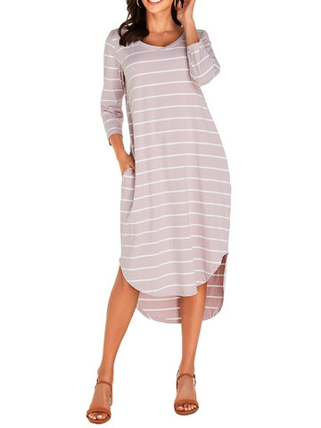 Asymmetrical Striped Dress