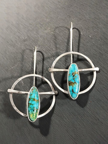 Color Turquoise Hoop Earrings