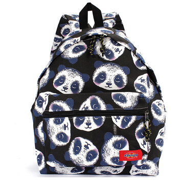 Women Panda Pattern Printing Canvas Backpack