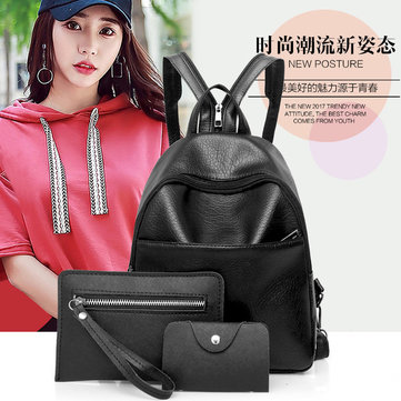 New Fashion Trend Shoulder Bag Three-use Female Bag Multi-function Backpack Three-piece Mother Bag
