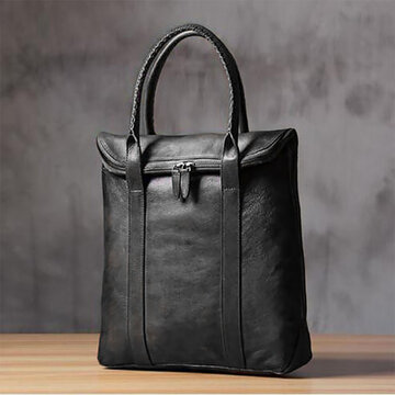 PU Leather Solid Retro Business 13.3 Inch Laptop Bag Briefcase Handbag