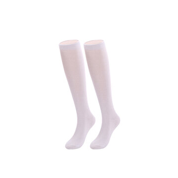 Solid Color Bright Silk Long High Socks Thickening Long Plus Fat Cotton Thin Section And Over Knee Socks Bottoming Socks