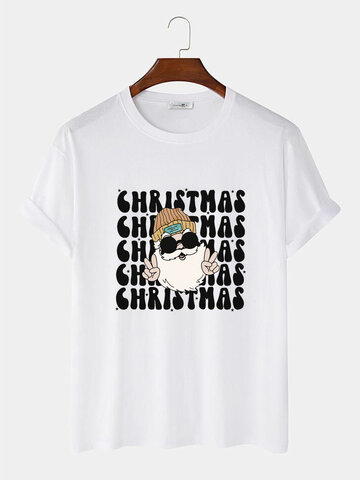 Cartoon-Weihnachtsmann-Buchstaben-T-Shirts