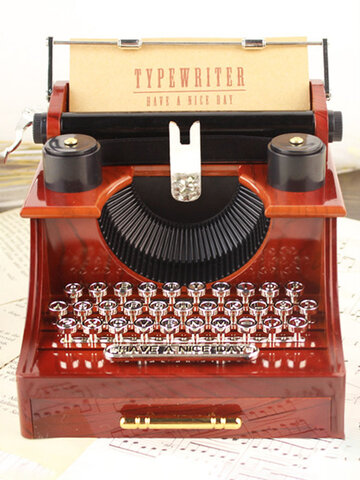 Dia das Mães Vintage Nostálgico Máquina de Escrever Clockwork Música Caixa Decoração Presente