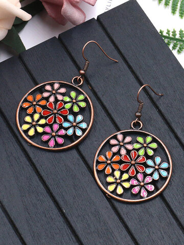Bohemian Colorful Flower Earrings 