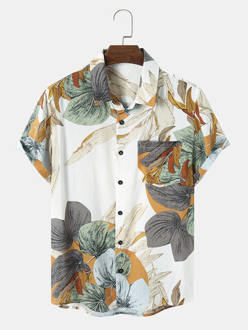 Camisas de férias com estampa de plantas