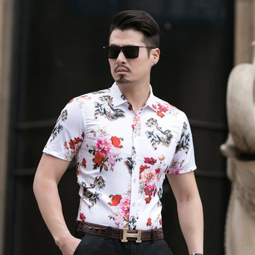 

E-commerce New Season Male Shirt Shirt Casual Self-cultivation Large Size Men's Suit Short-sleeved Shirt