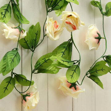 Artificial Flowers Rose Garland Silk Flowers Vine Fake Leaf Party Garden Wedding Home Decor