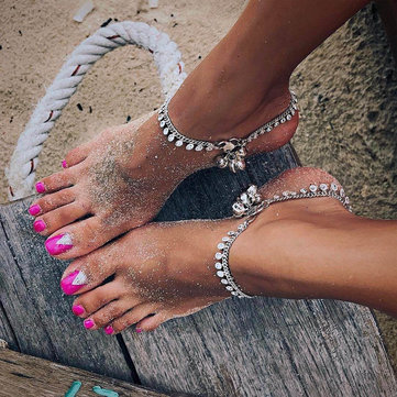 Sandales de plage d'été aux pieds nus