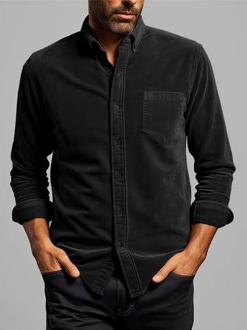 Solid Button-Down Collar Shirts