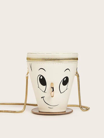Zip Around Cartoon Cup Shaped Bucket Bag