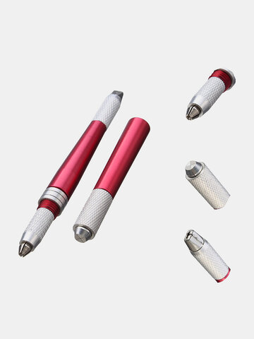 1Pc 3 Heads Eyebrow Tattoo Pen Red Professional Permanent Makeup Manual 